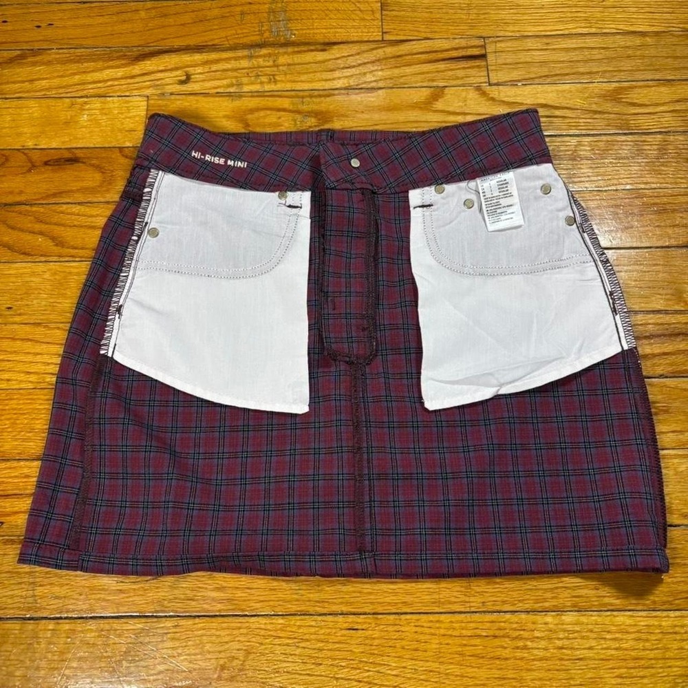 American Eagle size 2 red plaid high rise mini skirt - Picture 4 of 7